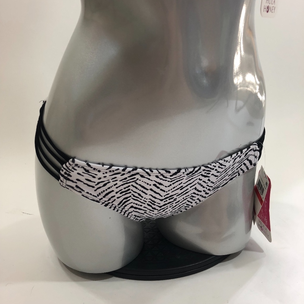 Hula Honey Womens Two Piece Swimsuit Black White - Picture 4 of 5